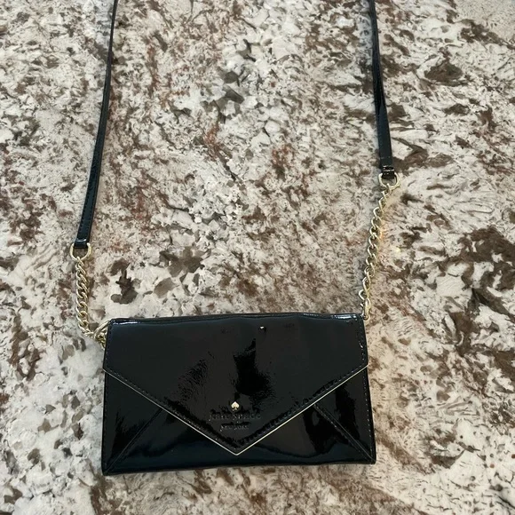 Kate Spade Black Patent Evening Envelope Bag - Picture 6 of 10